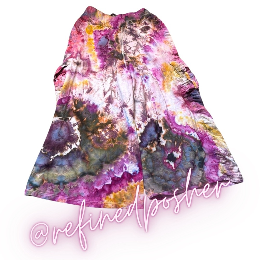 Free People Movement Playoff Wide Leg Cargo Pants size Small NEW White Tie Dye - Picture 4 of 6